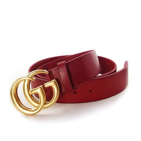 Gucci Contoured Gg Belt Red Gold 90 W Fashion Italia