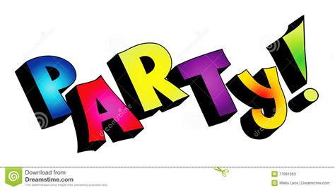 3d Party Text Isolated Stock Vector Illustration Of