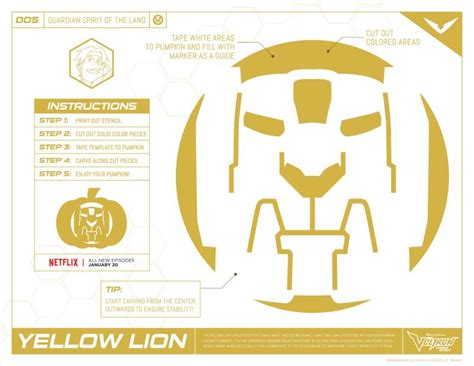 Push pack to pdf button and download pdf coloring book for free. Voltron Yellow Lion Pumpkin Stencil | Pumpkin stencil ...