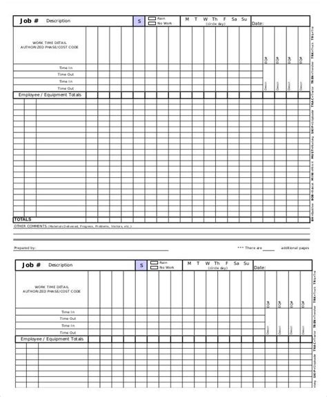 Printable Time Card Template 12 Free Word Excel Pdf Documents