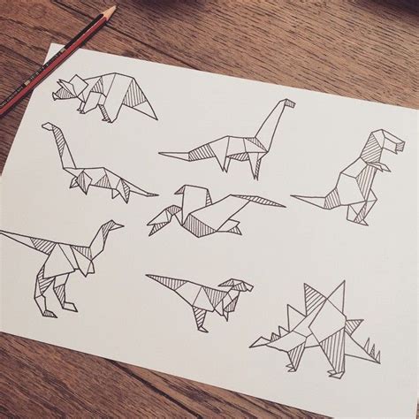 Image Result For Geometric Dinosaur Geometric Art Origami Tattoo