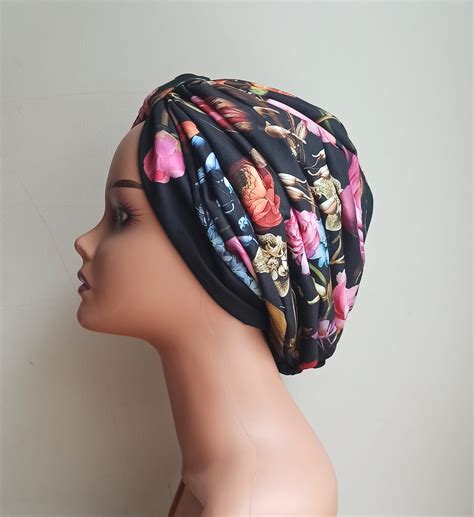 Pleated Turban Cap Satin Lined Turban For Women Pretied Etsy