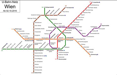 U Bahn Vienna Metro Map Austria