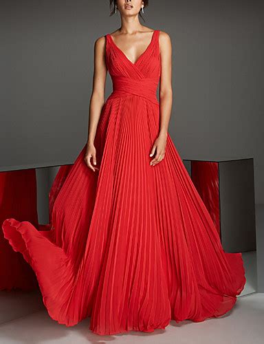 Scopri l'ampia selezione e acquista online: Elegante abito rosso in chiffon donna da sera cerimonia matrimonio stile impero - Moda ...