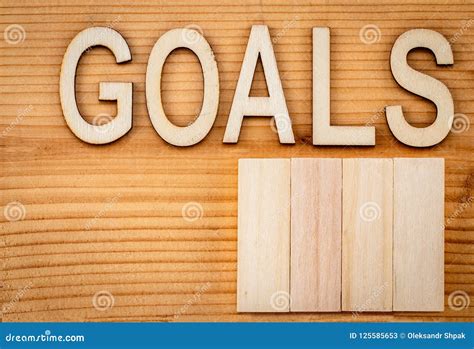 Goals Banner Text In Vintage Letters On Wooden Blocks Stock Image