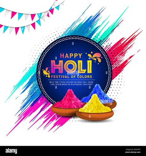 Vector Illustration Of Colorful Happy Holi Background Indian Festival