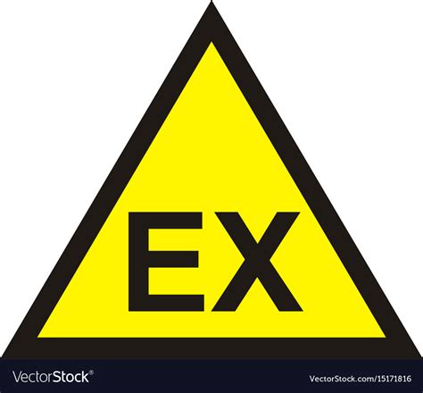 Atex Explosive Atmosphere Area Zone Warning Sign Vector Image