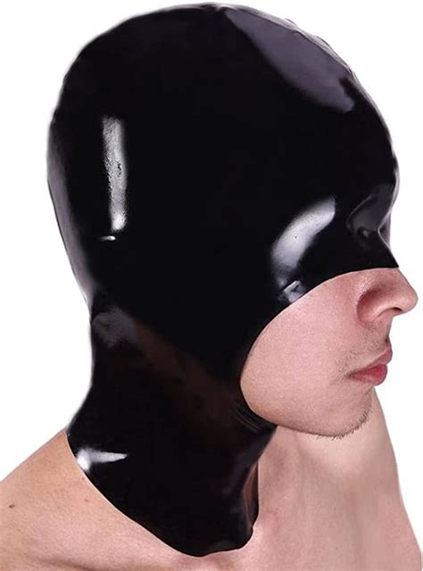 Exlatex Unisex Rubber Half Face Latex Hood Blindfold Style