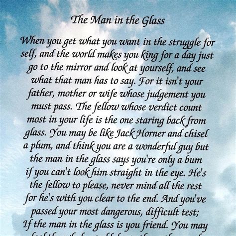 The Man In The Glass Inspirational Poem Print Unframed Etsy