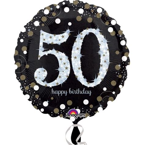 Gold Sparkle 50th Birthday Foil Helium Balloon Buy Online