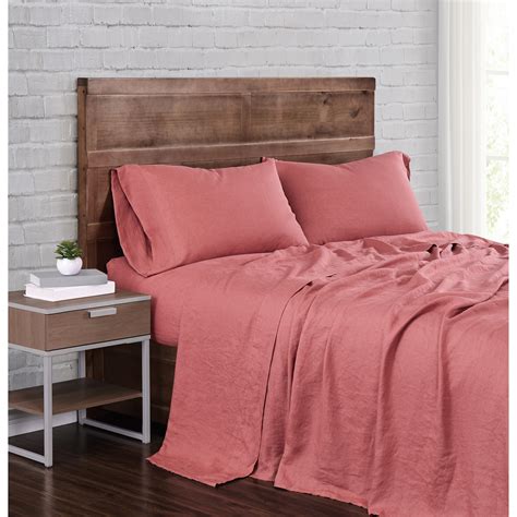 Brooklyn Loom 100 Natural Flax Linen 4 Piece Bed Sheet Set Walmart