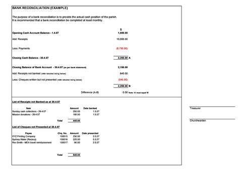 Bank Reconciliation Examples Templates Free