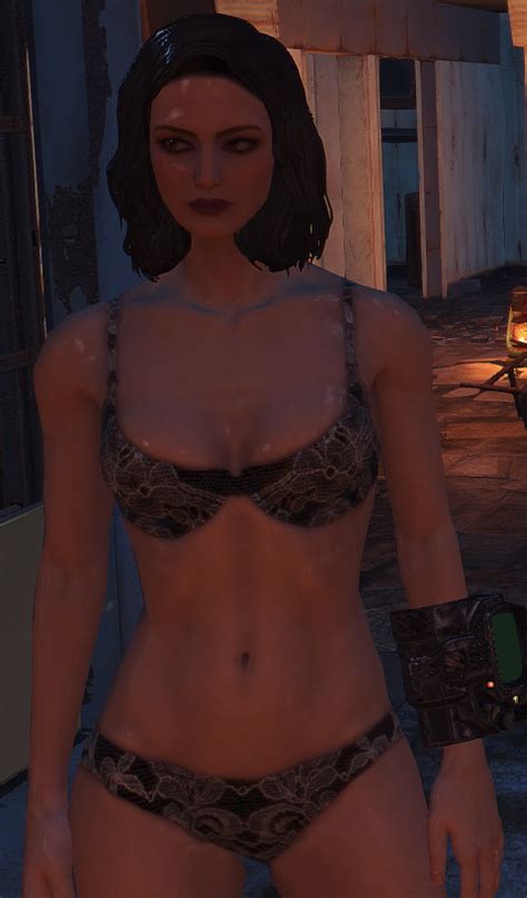 Black Bra And Underwear With White Lace At Fallout 4 Nexus Mods And