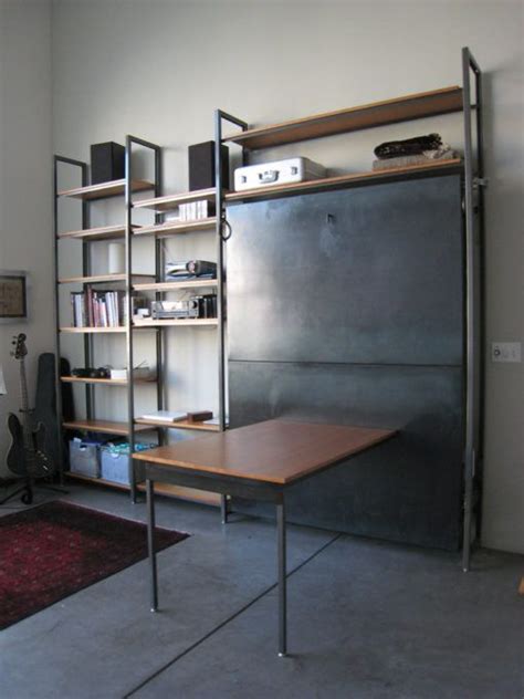 Sep 17, 2020 · this murphy bed office combo by katie at the addicted 2 diy website blew our minds. Modular Murphy bed with desk - lifted up | Modern murphy ...