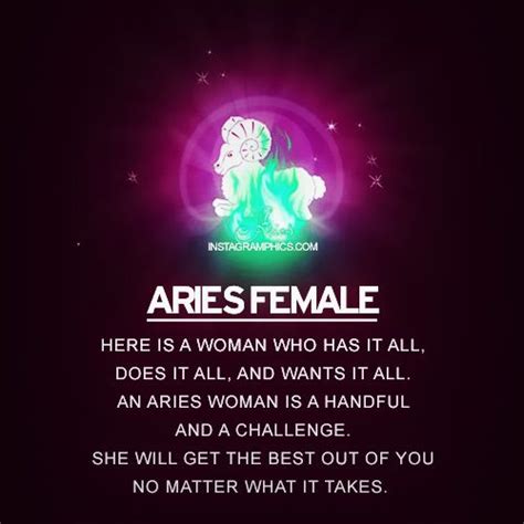 Aries Female Personality Graphic Aries Aries Woman Quotes Aries