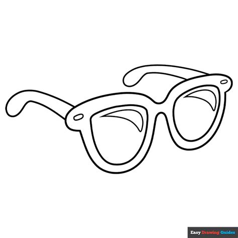 Cartoon Sunglasses Coloring Page Easy Drawing Guides