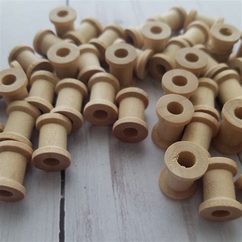 Set Of 50 100 Small Unfinished Wooden Thread Spools 58 X 12