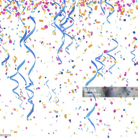 Confetti Streamers Stock Photo And More Pictures Of Blue Istock