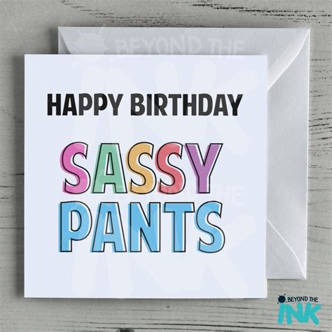 Happy Birthday Sassy Pants Best Friend Bestie Sister Etsy