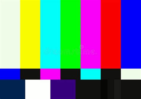No Signal Tv Retro Television Test Pattern Color Rgb Bars Illustration