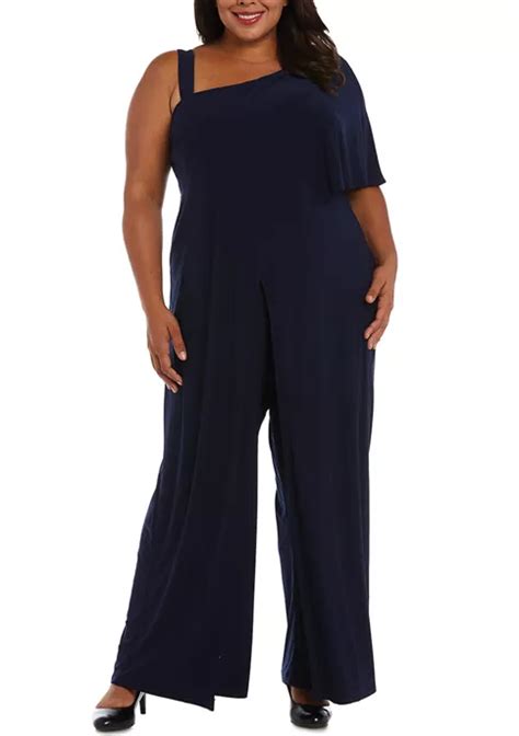 R And M Richards Plus Size Jumpsuit With Straps Belk