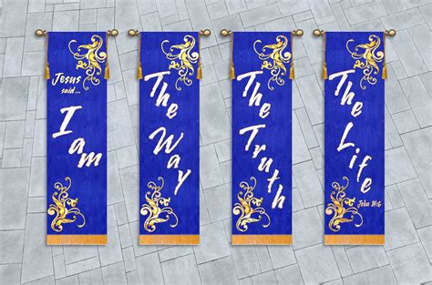 4 Banner Set Jesus Said I Am The Way The Truth The Life