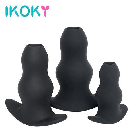Ikoky Soft Butt Plug Prostate Massager Enema Hollow Anal Plug Anus Sex Toys For Women Men Unisex