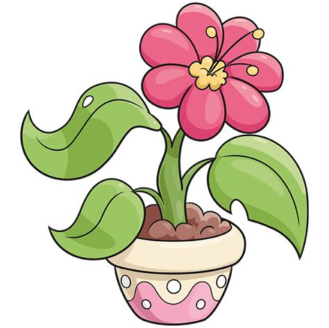 How To Draw A Potted Plant Really Easy Drawing Tutorial Flower