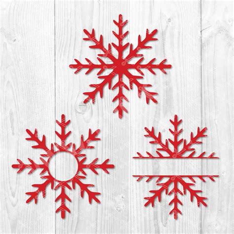 Snowflake Monogram Svg Bundle Christmas Svg Png Dxf Cut Files For