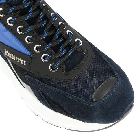 Paciotti 4us Outlet Zed Sneakers In Suede And Padded Nylon With Logo