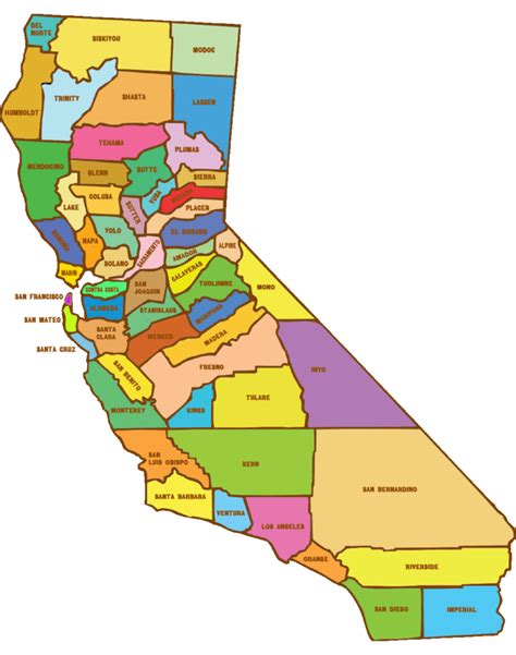 California Map Cities And Counties Map