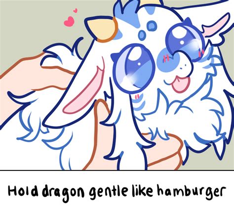 hanako 🐉☁️ on twitter hold floofy dragon like hamburger