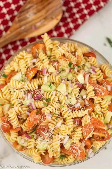 Easy Pasta Salad Is Perfect To Feed A Crowd On A Budget Its Full Of