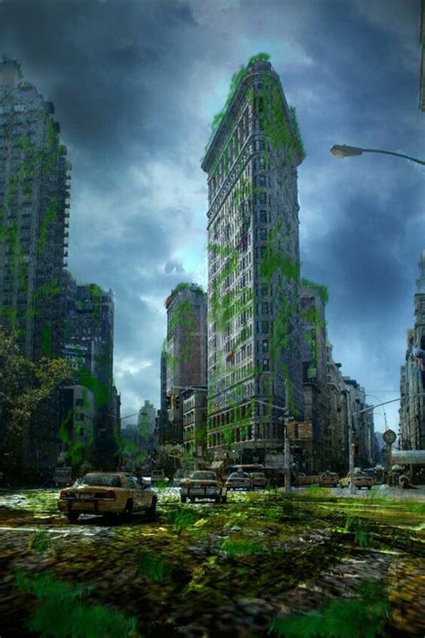 This Post Apocalyptic Artwork Depicts New York City S Iconic Flatiron Building Before And After