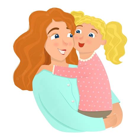 Premium Vector Mother And Daughter Hugging