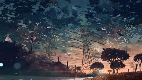 Aesthetic Sunset Desktop Anime Wallpapers Wallpaper Cave