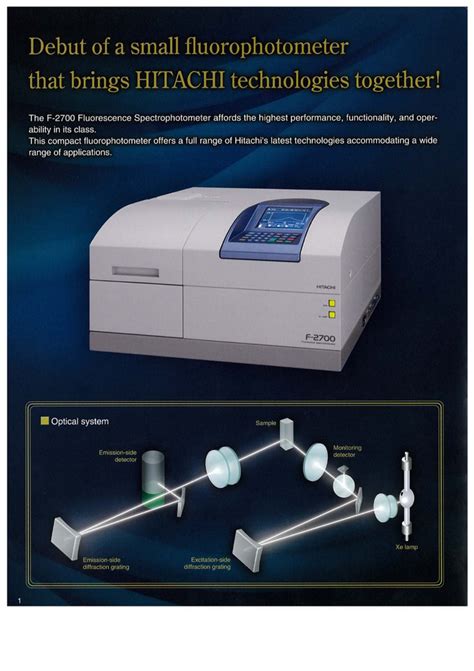 Benchtop Hitachi F 2700 Fluorescence Spectrophotometer 900 Nm At Rs