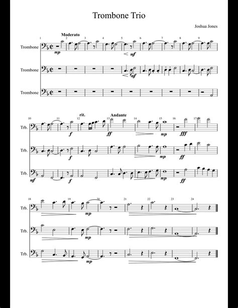 Trombone Trio Sheet Music For Trombone Download Free In Pdf Or Midi