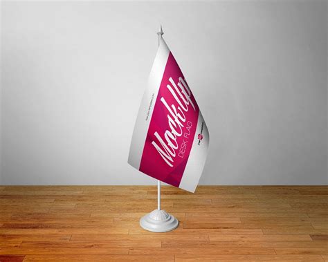 Pin On Showcase Your Design With This 3 Free Desk Flag Mockups In Psd