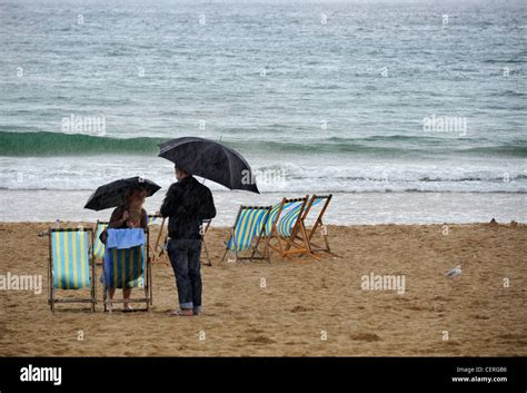 Rainy Day On The Beach Stock Photo Alamy