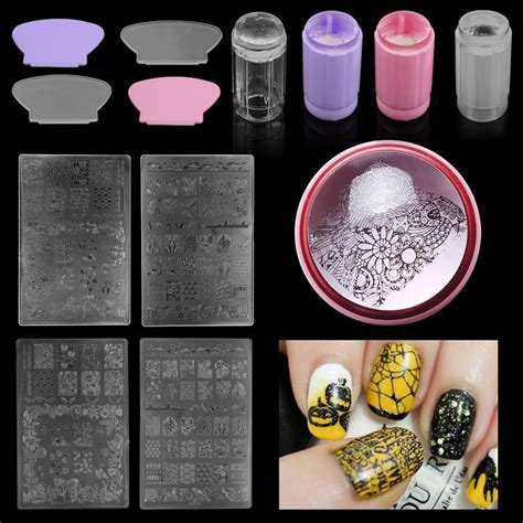 Diy Nail Art Stamping Stamper Kit With Image Plate And Scraper Manicure