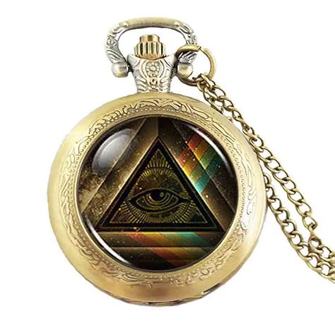 Qiyufang Vintage Masonic Free Mason Freemason Illuminati Pendant Pocket