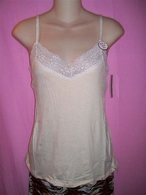 Skip to the beginning of the images gallery. Rene Rofe Lace Bound Shelf Bra Cami Pant Sleepwear