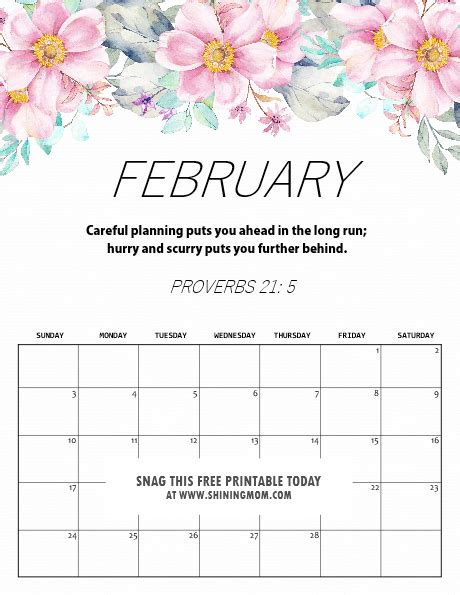 february  printable calendar  fresh designs  love