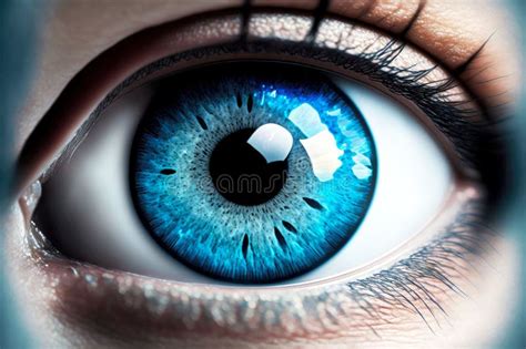 Human Eye Light Blue Color With Beaful Bright Pupil Stock Photo Image