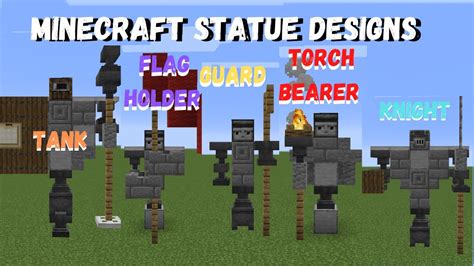 5 Minecraft Statue Designs How To Build Easy Youtube