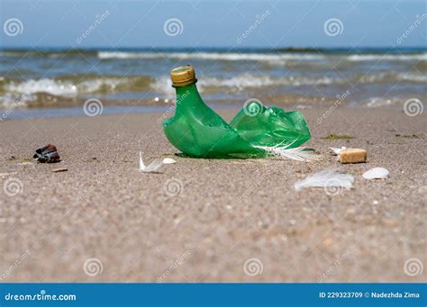 Garbage On The Beach Plastic On The Beach Pollution Of The Coast With