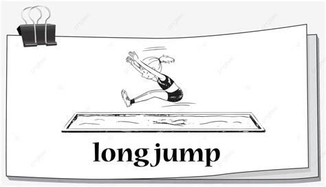 Woman Doing Long Jump Drawing Long Jump Illustration Vector Drawing
