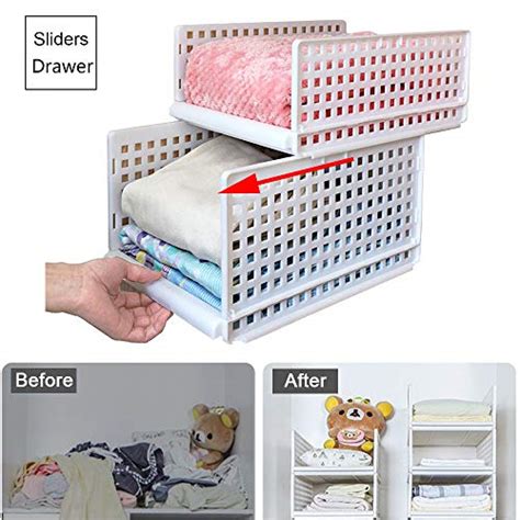 Ideal auch um konserven oder küchenutensilien ordentlich und griffbereit. Yoillione Regal Kleiderschrank Organizer Schublade Weiß ...