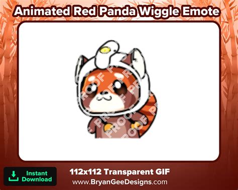 Red Panda Wiggle Discord Twitch Animated  Digital Drawing Art